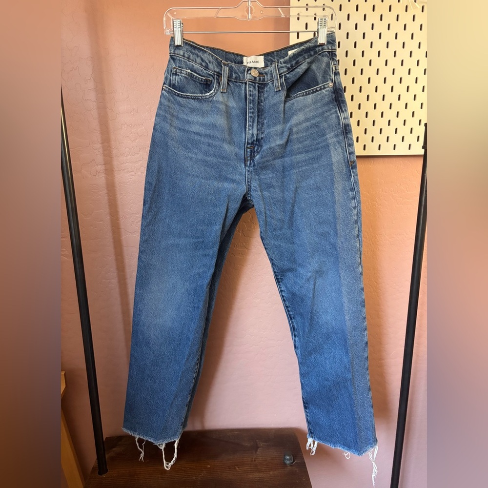 Frame Denim Straight Blue Jeans